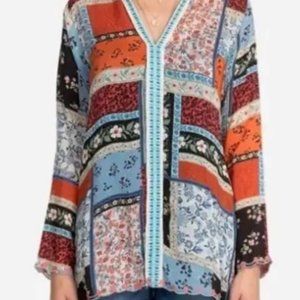 Johnny Was Embroidered Patchwork Eulia V-Neck Tunic XL